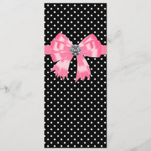 Modèle noir rose de programme de mariage de point