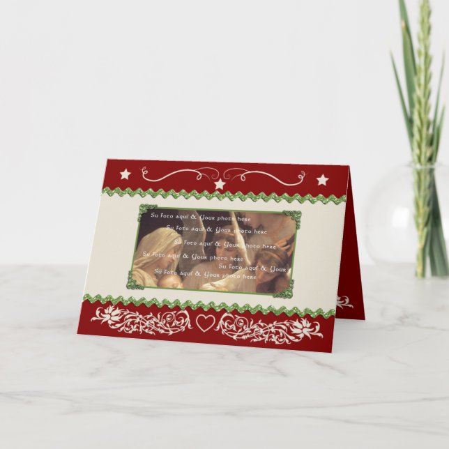 Modèle personnalisable de carte de Noël (Devant)
