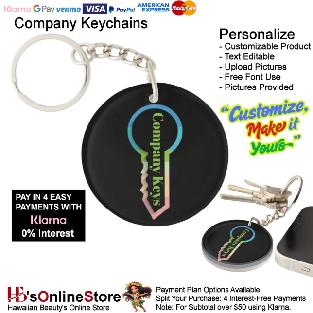 Modèle personnalisable de porte-clés de l'entrepri (Company Keys Keychain Customizable Template.)