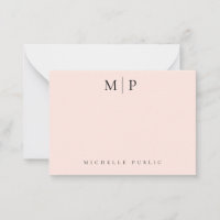 Modèle personnalisé tendance chic rose blush monog