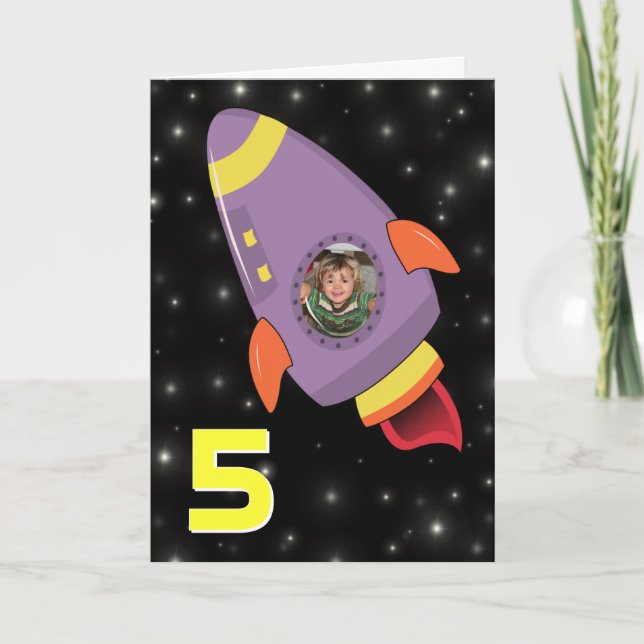 Modèle photo de la carte d'anniversaire Rocket Shi (Devant)