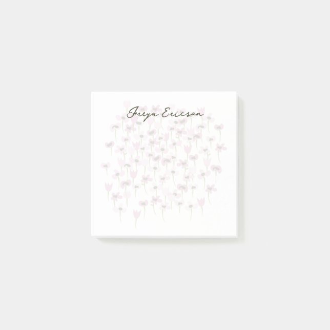 Modèle Post-it® pour les minuscules fleurs roses (Devant)