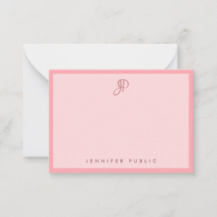 Modèle rose poudré élégant calligraphie monogramme