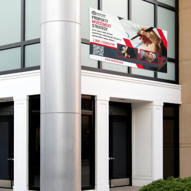 Modèle rouge de bannière Promo (Bâtiment extérieur)