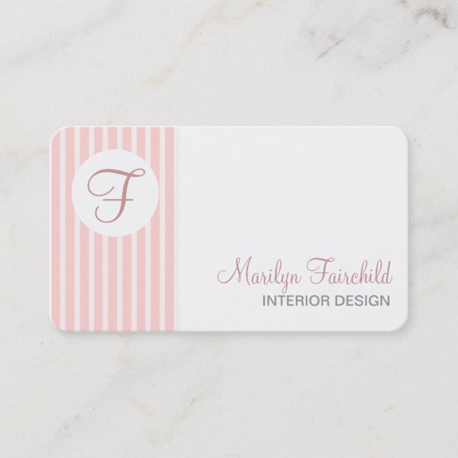 Modèle simple de carte de visite de monogramme de (Devant)