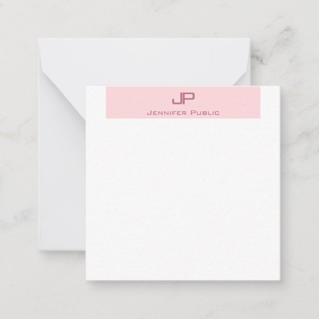 Modèle simple monogramme créatif rose pâle (Devant)