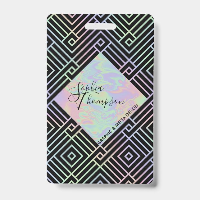 Modèle Symétrique Holographique Moderne - Badge (Avant)