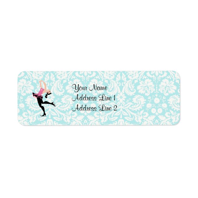 Modèle turquoise Damask Patinage sur glace (Devant)