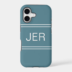 Modèle turquoise moderne avec initiales monogramme