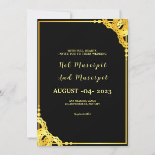 Modèle vectoriel de la carte d'invitation Gold Lux