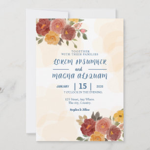 Modèle vectoriel de la carte mariage naturel Invit