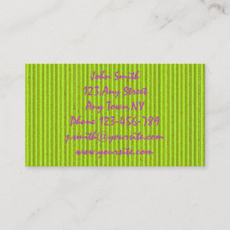 Modèle vert de carte de visite de carton de Fluo