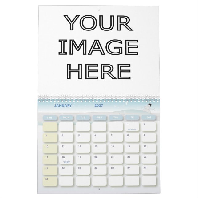 Modèle vide de calendrier personnalisé par coutume (Jan 2027)