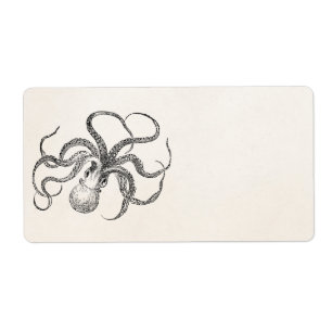 Modèle vintage de poulpe sur le papier antique