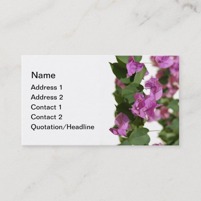 Modèles de carte d'affaires Bougainvillea (Devant)