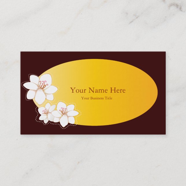 Modèles de carte de visite de spa de Plumeria (Devant)