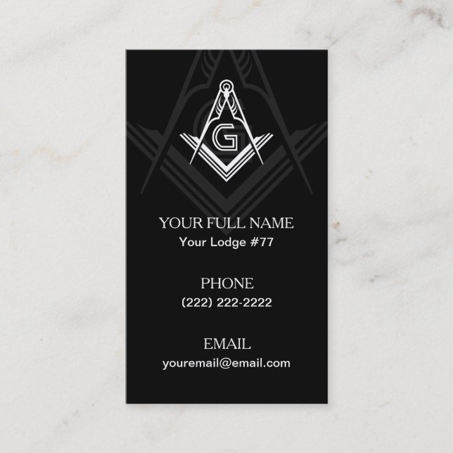 Modèles de carte de visite Freemason | Cartes maço (Devant)