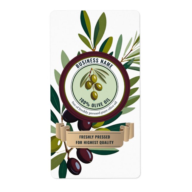 Modèles Étiquettes d'huile d'olive (Devant)