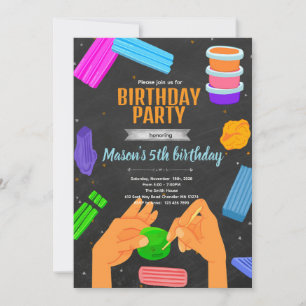 Modelling clay Birthday party Invitation