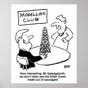 Modelling Club Eiffel Tower Made from Sausages Poster
