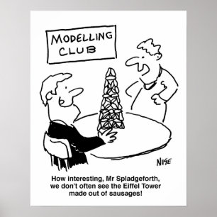 Modelling Club Eiffel Tower Made from Sausages Poster