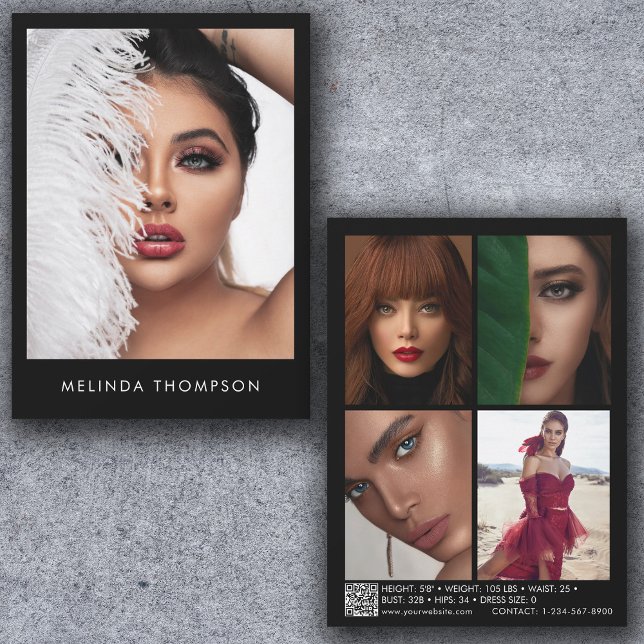 Modelling Comp Card 5 Photo QR Code Composite Blac (Creator Uploaded)