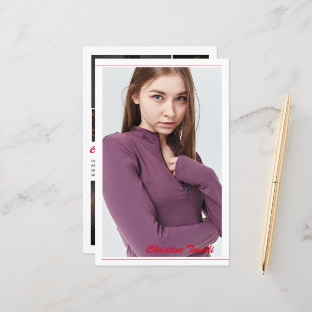 Modelling Comp Card Template (Front/Back In Situ)