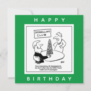 Modelling Eiffel Tower Cartoon Card