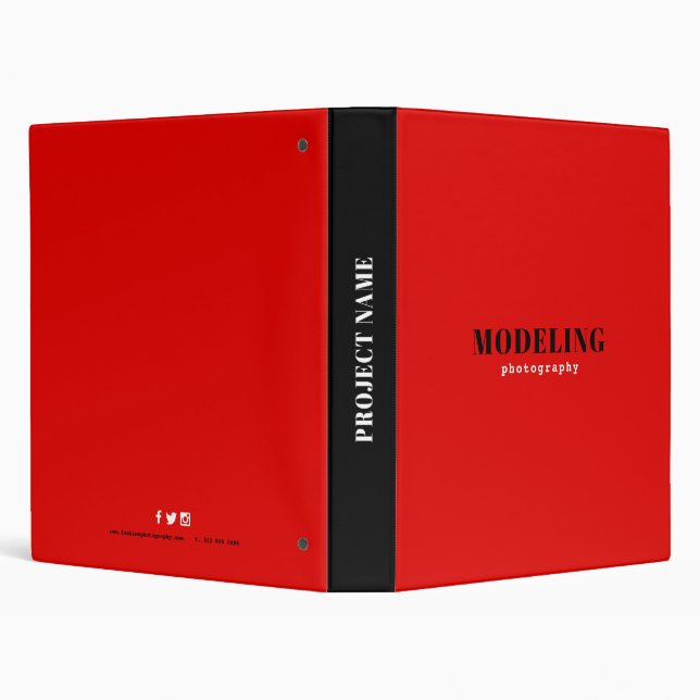 Modelling Photographer Minimalistic Red & Black Binder (Background)