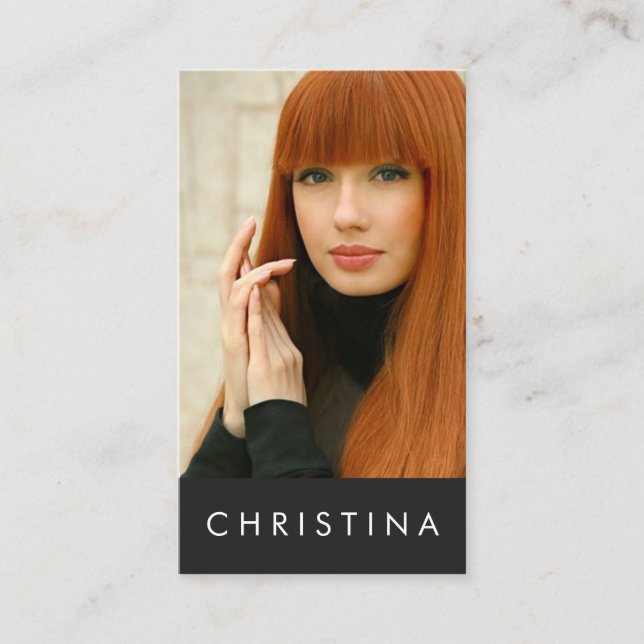 Models and Actors Modern Headshot Business Card (Front)