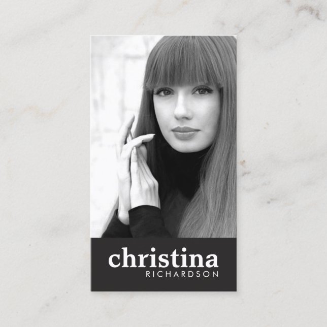 Models and Actors Modern Headshot II Business Card (Front)