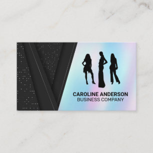 Models Icon   Black Luxury Holographic Background Business Card