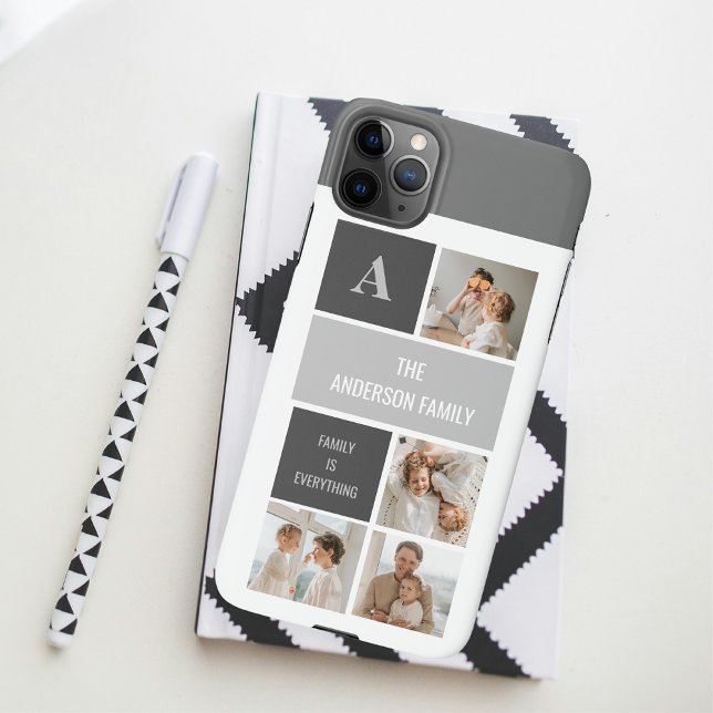 Moden 3Collage Photo & Grey Best Family Gift iPhone Case (Creator Uploaded)