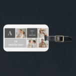 Moden 3Collage Photo & Grey Best Family Gift Luggage Tag<br><div class="desc">Moden 3Collage Photo & Grey Best Family Gift</div>