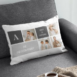 Moden 3Collage Photo & Grey Best Family Gift Lumbar Pillow<br><div class="desc">Moden 3Collage Photo & Grey Best Family Gift</div>