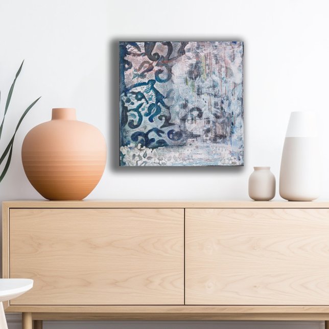 Moden Abstract Painting Azure Elegy Canvas Print (Creator Uploaded)