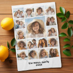 Moden, Minimal Photo Grid with 17 Photos Kitchen Towel<br><div class="desc">Photo montage -- Use your favourite photo or pictures to make a fun keepsake to share with friends. This modern grid is a unique and eye catching display of your photos. This is set up to be a free online photo collage maker for your instagram or other square photos. To...</div>