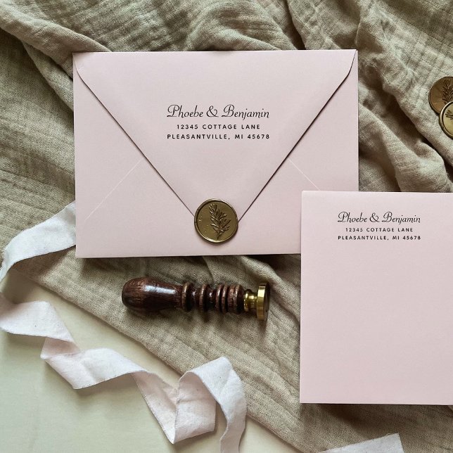Moden Script Wedding Return Address Rubber Stamp (Creator Uploaded)
