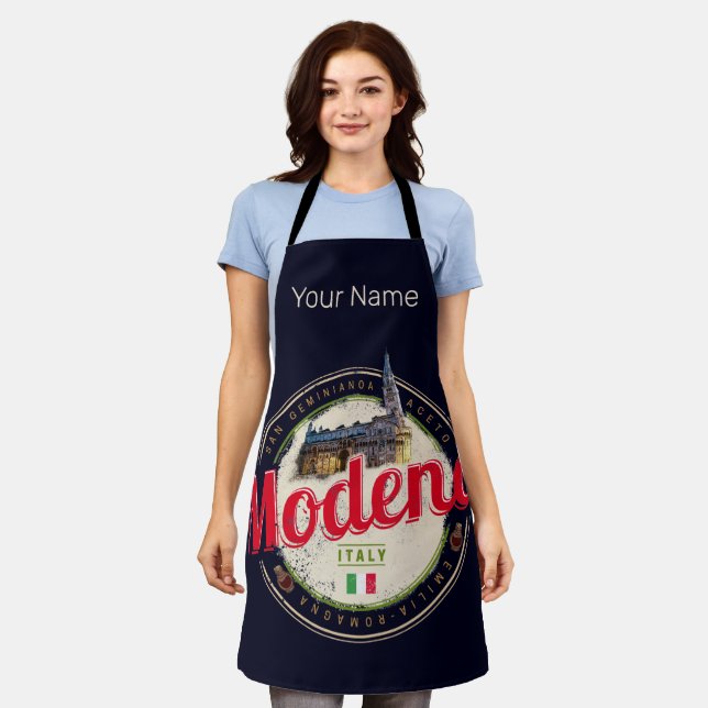 Modena Emilia-Romagna Balsamic Italy Souvenir Apron (Worn)