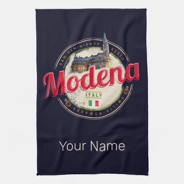 Modena Emilia-Romagna Balsamic Italy Souvenir Kitchen Towel (Vertical)