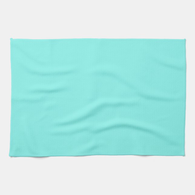 moder chic minimalist monogram turquoise aqua blue kitchen towel (Horizontal)