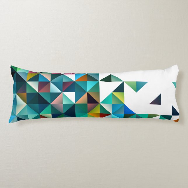 Moder Colourful Geometric Shapes Triangles Pattern Body Pillow (Front)