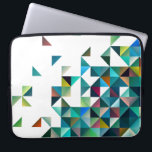 Moder Colourful Geometric Shapes Triangles Pattern Laptop Sleeve<br><div class="desc">Cool modern geometric shapes and triangles pattern. Blue overtones with red and yellow accents</div>