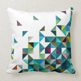 Moder Colourful Geometric Shapes Triangles Pattern Throw Pillow