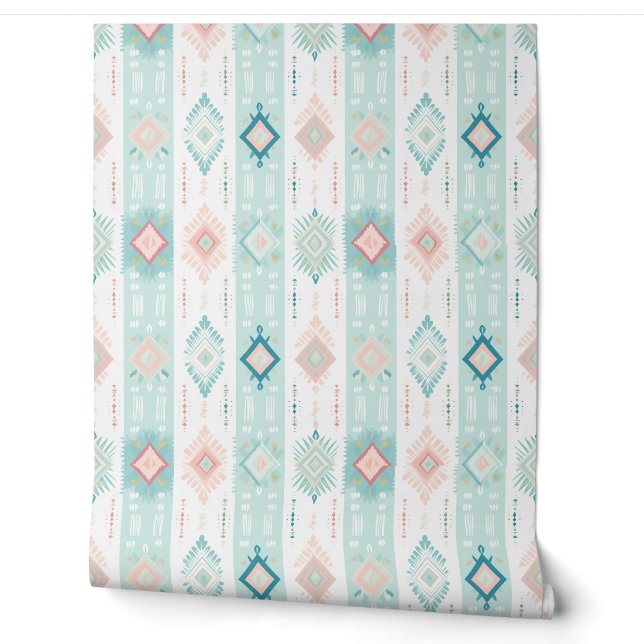 Moder Pastel Boho Print pattern  Wallpaper (Unrolling)