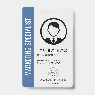Moderate Blue ID Badge for Business or Staff Use