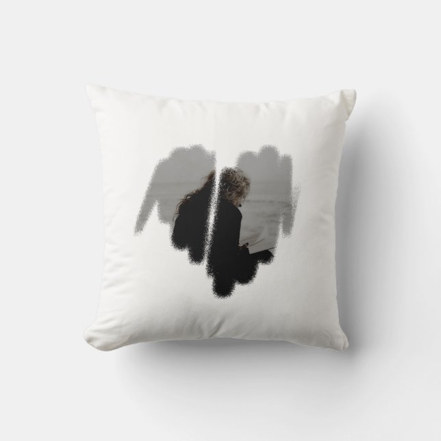 Moderate Graffiti Sprayed Heart Frame Throw Pillow (Front)