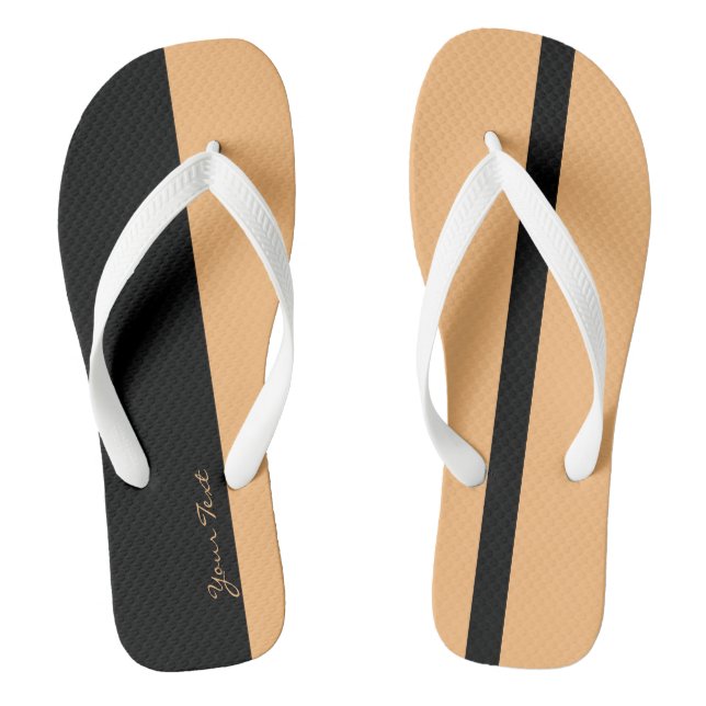 Moderate Light Orange Stylized Vertical Bands Flip Flops (Footbed)