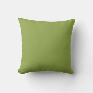Moderate Lime Green Solid Color Throw Pillow
