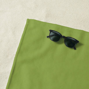 Moderate Lime Green Solid Colour Beach Towel